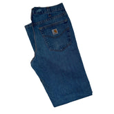 Carhartt Vintage 90s mens blue denim distressed work jeans trousers size W32 L34